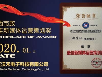 2019年荣获陕西市政杂志社最佳全媒体策划奖